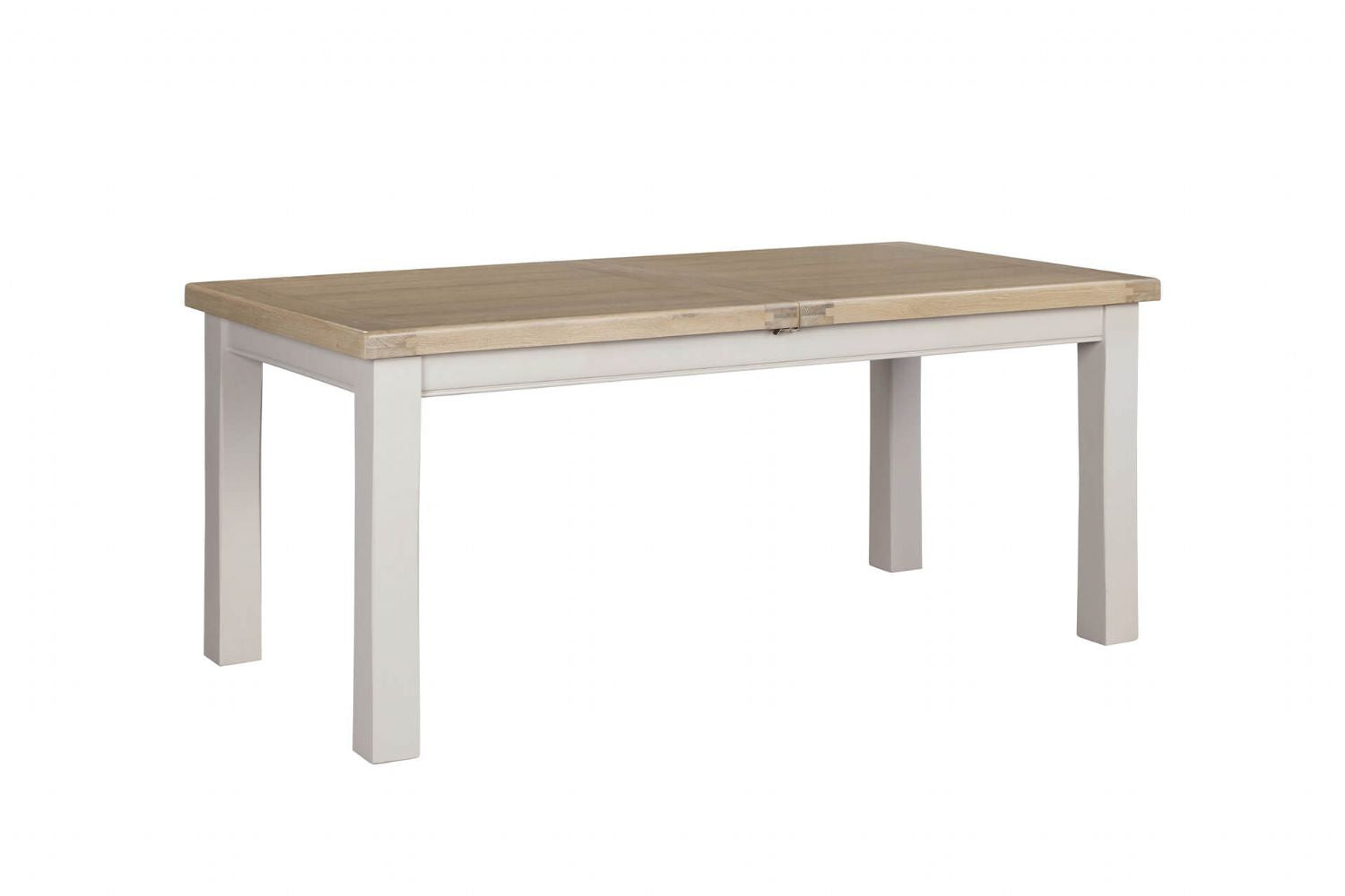 Taupe Pine Wood Extending Dining Table Oak Top 140 to 180cm
