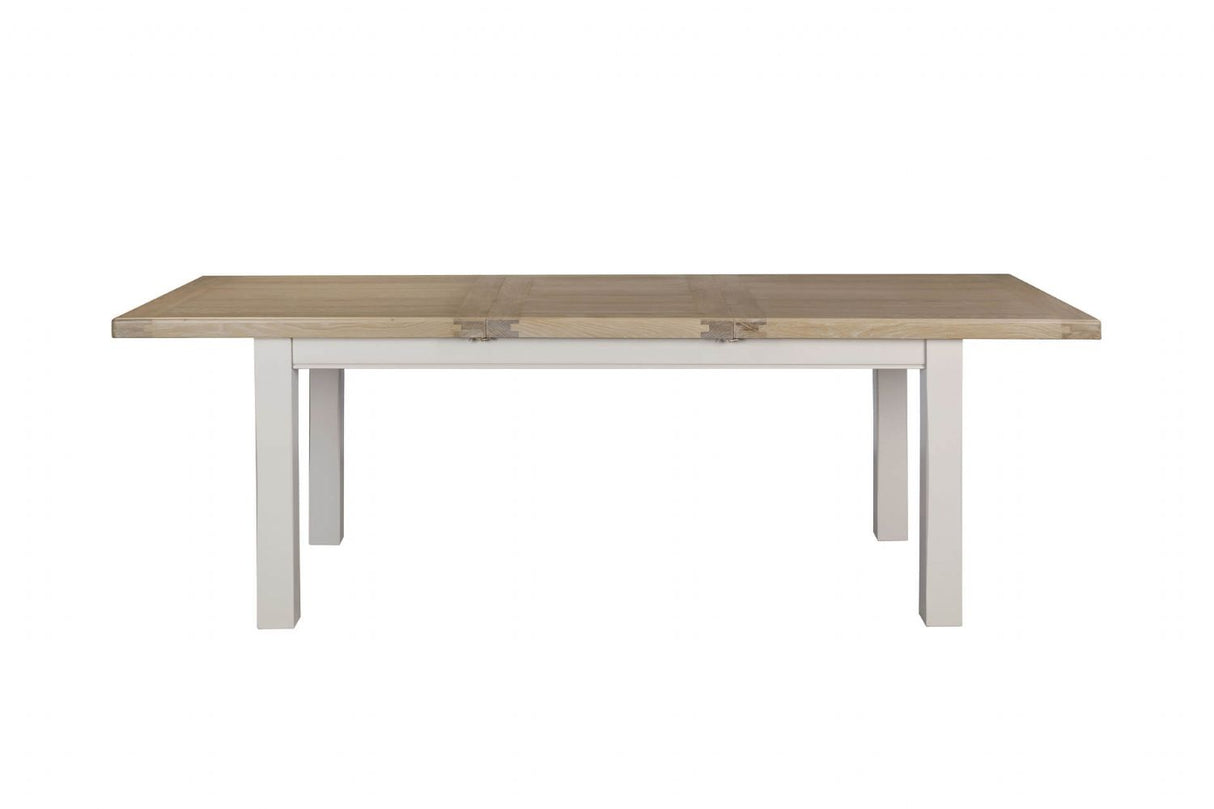 Taupe Pine Wood Extending Dining Table Oak Top 140 to 180cm