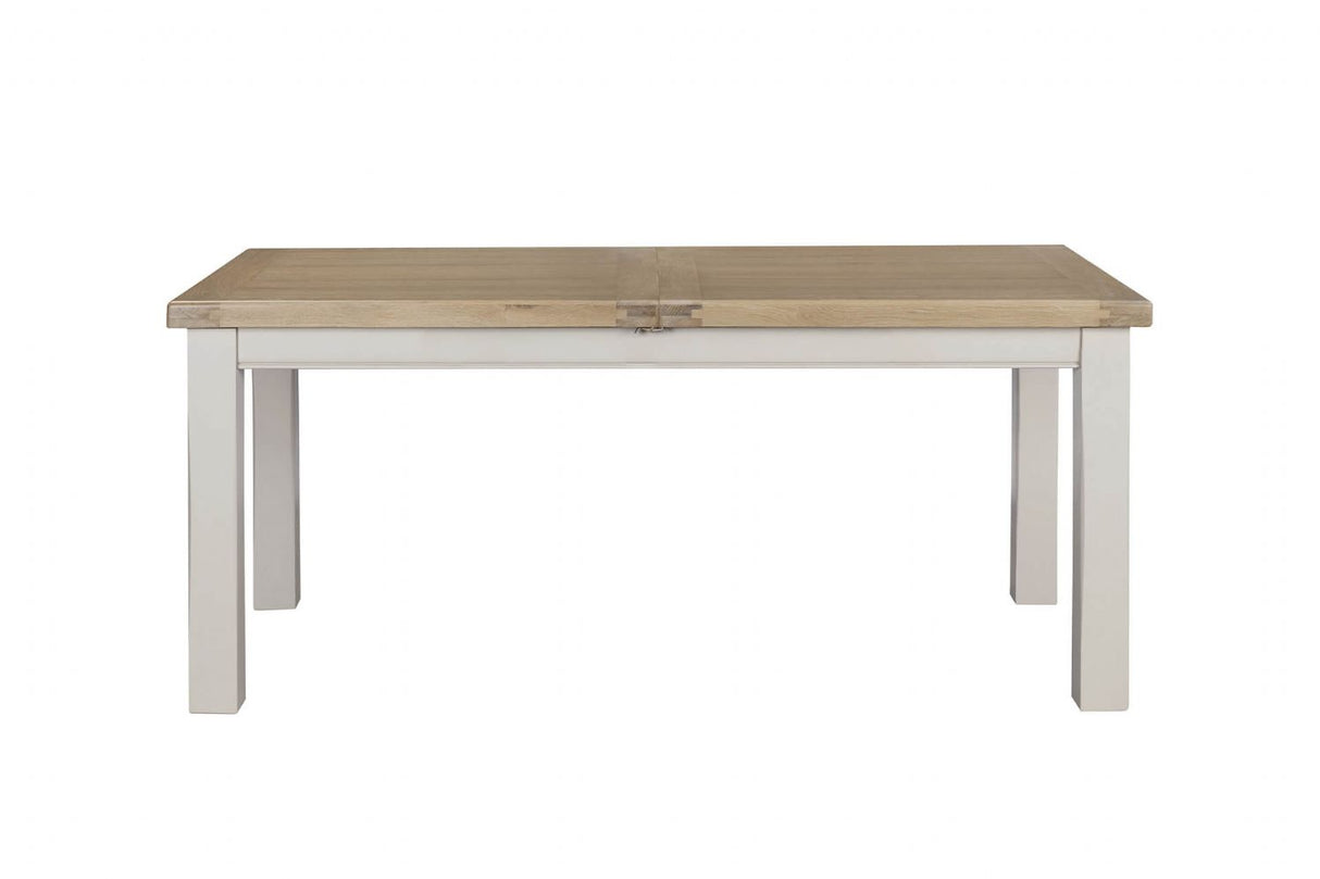 Taupe Pine Wood Extending Dining Table Oak Top 140 to 180cm