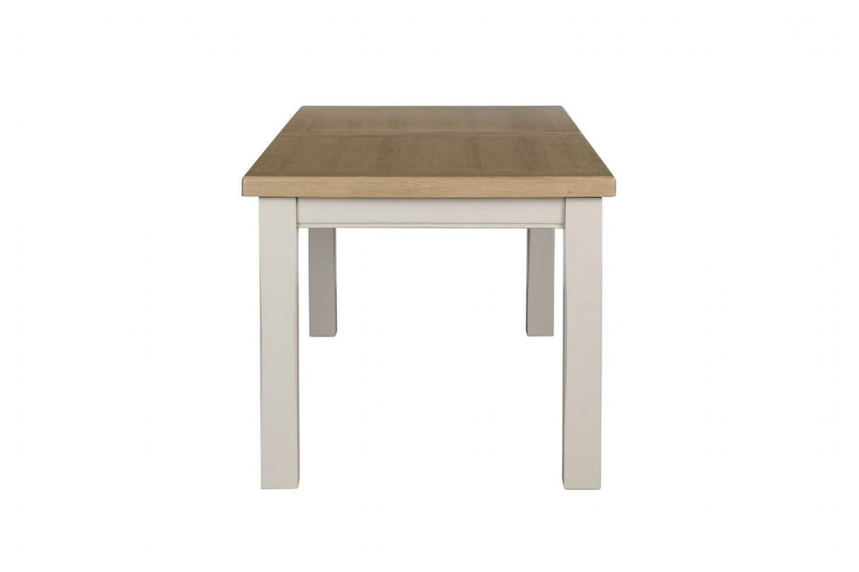 Taupe Wooden Extending Dining Table Oak Top 120 to 165cm