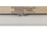 Taupe Wooden Extending Dining Table Oak Top 120 to 165cm