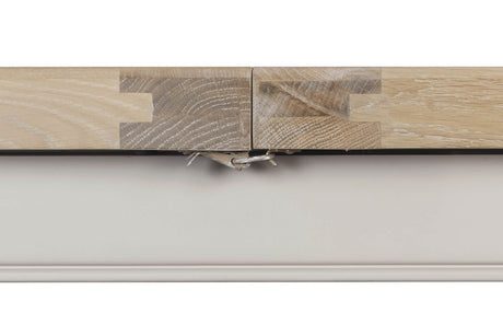 Taupe Wooden Extending Dining Table Oak Top 120 to 165cm