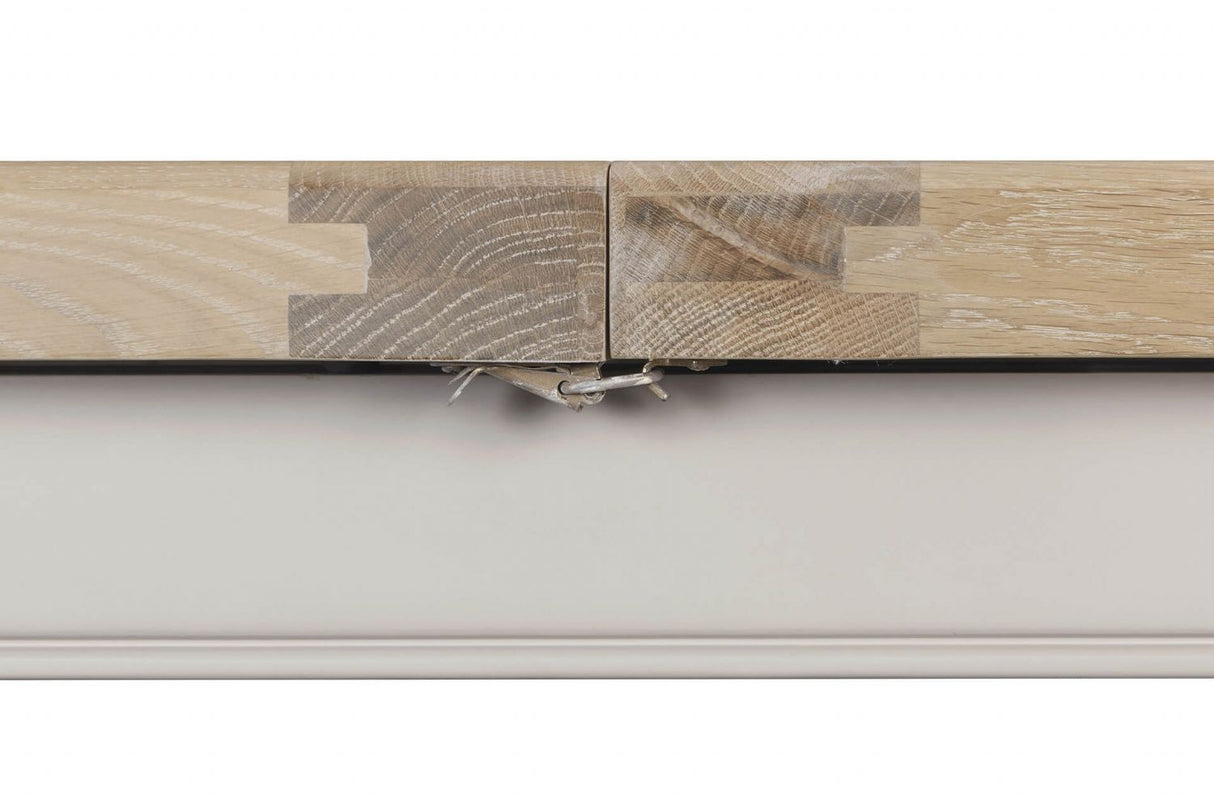 Taupe Pine Wood Extending Dining Table Oak Top 140 to 180cm