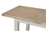 Taupe Wooden Extending Dining Table Oak Top 120 to 165cm