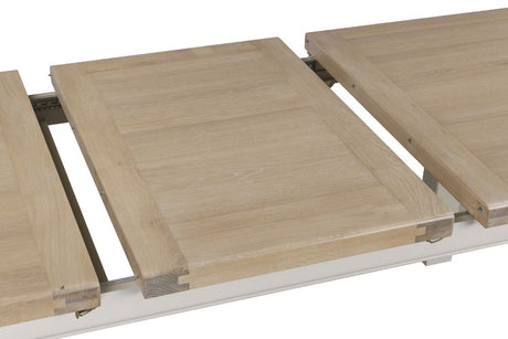 Taupe Wooden Extending Dining Table Oak Top 120 to 165cm