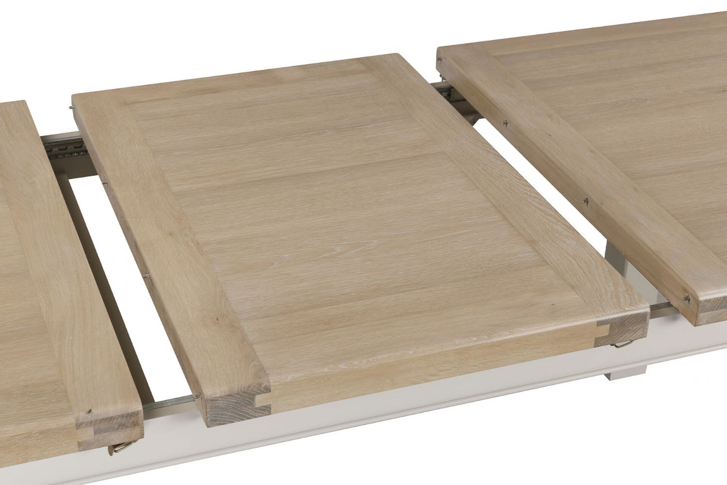 Taupe Pine Wood Extending Dining Table Oak Top 140 to 180cm