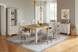 Taupe Pine Wood Extending Dining Table Oak Top 140 to 180cm