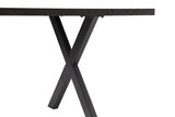 Smoked Oak Large Dining Table Cross Metal Legs 180cm