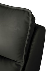 Dark Grey Leather 3 Seater Standard Back Sofa