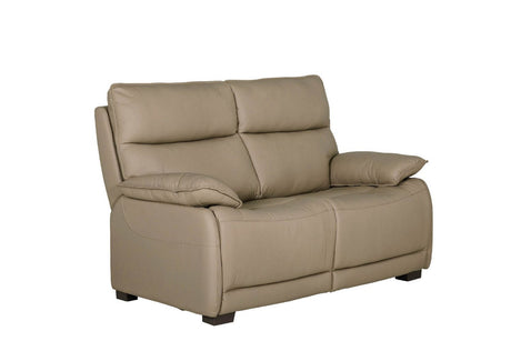 Latte Leather 2 Seater Standard Back Sofa