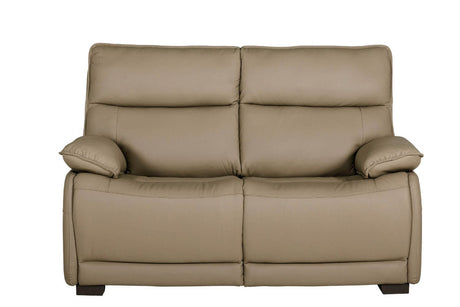 Latte Leather 2 Seater Standard Back Sofa