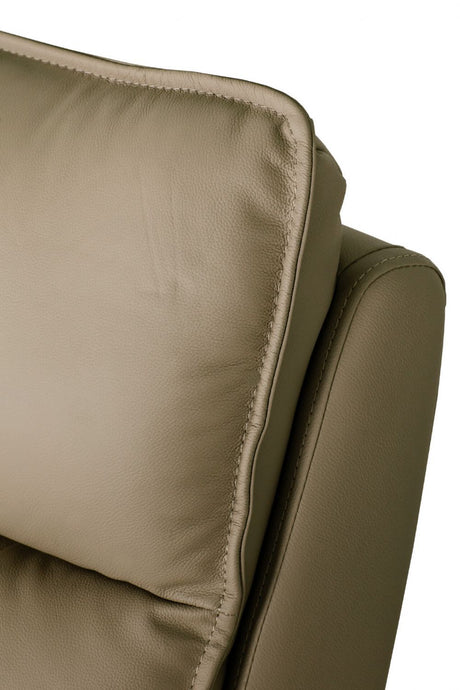 Latte Leather 3 Seater Standard Back Sofa