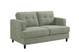 Sage Woven Fabric 2 Seater Standard Button Back Sofa