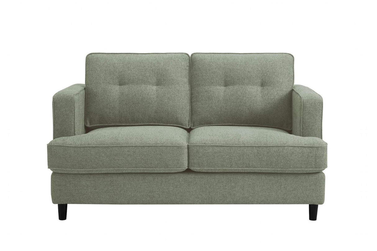 Sage Woven Fabric 2 Seater Standard Button Back Sofa