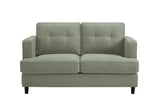 Sage Woven Fabric 2 Seater Standard Button Back Sofa