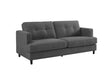 Dark Grey Fabric 3 Seater Buttoned Standard Back Sofa