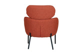 Rust Boucle Fabric Accent Chair with Black Legs