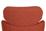 Rust Boucle Fabric Accent Chair with Black Legs