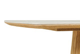 Sand Marble Effect Top Rectangle Dining Table Oak Base 160cm