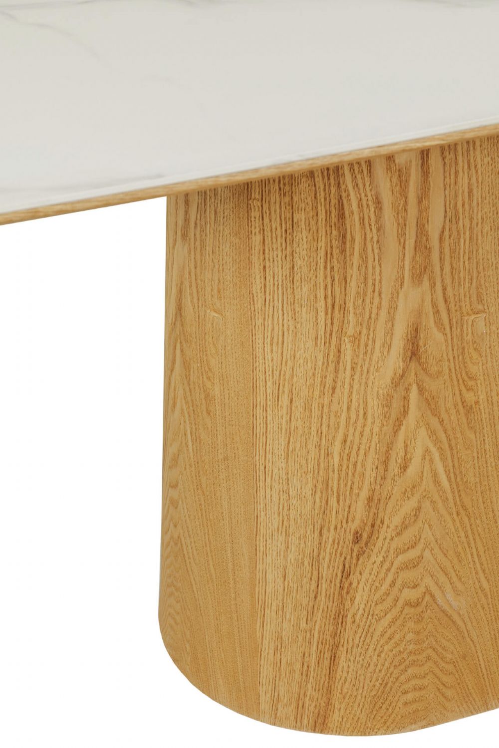 Sand Marble Effect Top Rectangle Dining Table Oak Base 160cm