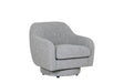 Grey Textured Fabric Swivel Accent Chair