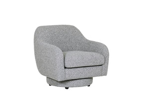 Grey Textured Fabric Swivel Accent Chair