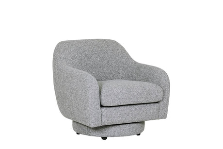 Grey Textured Fabric Swivel Accent Chair