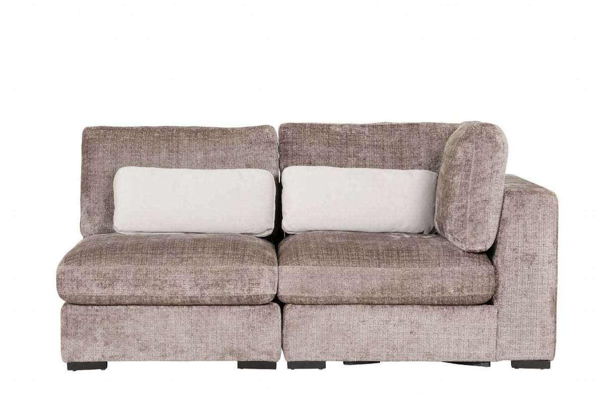Mink Textured Velvet Fabric Armless Sofa with Cushion