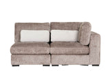 Mink Textured Velvet Fabric Armless Sofa with Cushion