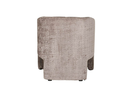 Mink Chenille Fabric Accent Chair Wooden Legs