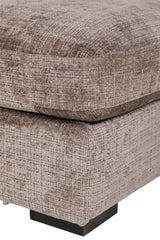 Mink Textured Velvet Fabric Armless Sofa with Cushion