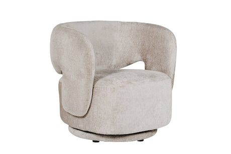 Mink Chenille Fabric Swivel Accent Chair