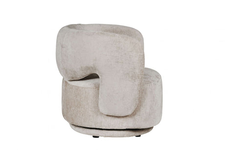 Mink Chenille Fabric Swivel Accent Chair
