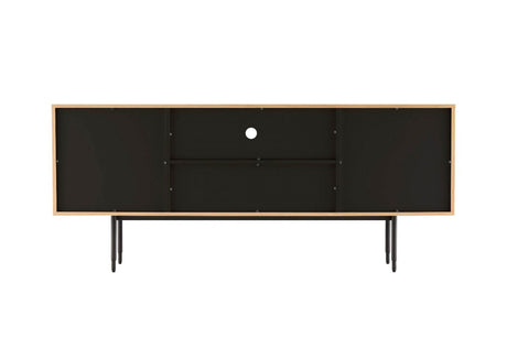 Natural Oak 2 Door 1 Drawer Geometric Large Wide Sideboard