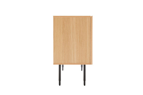 Natural Oak 2 Door 1 Drawer Geometric Large Wide Sideboard