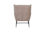 Mink Fabric Accent Wing Back Chair with Black Metal Legs