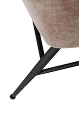 Mink Fabric Accent Wing Back Chair with Black Metal Legs