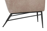 Mink Fabric Accent Wing Back Chair with Black Metal Legs