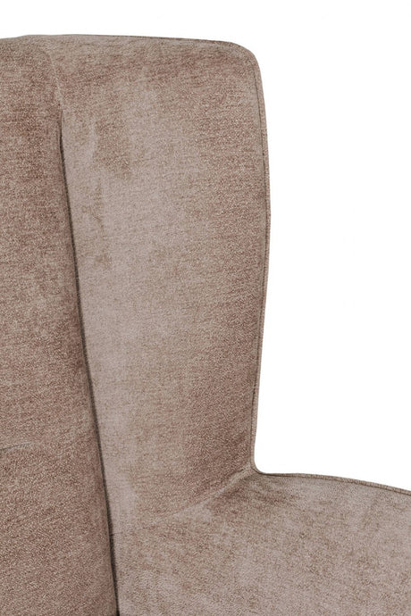 Mink Fabric Accent Wing Back Chair with Black Metal Legs