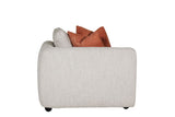 Natural Fabric Left Hand Facing Arm Sectional with Cushions