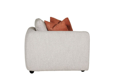Natural Fabric Left Hand Facing Arm Sectional with Cushions