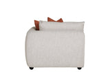 Natural Fabric Right Hand Facing Arm Sectional with Cushions