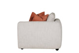 Natural Fabric Right Hand Facing Arm Sectional with Cushions