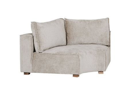 Mink Fabric Scatter Back Modular Corner Sofa Section