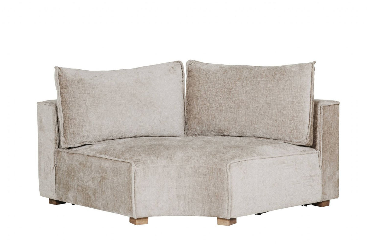 Mink Fabric Scatter Back Modular Corner Sofa Section