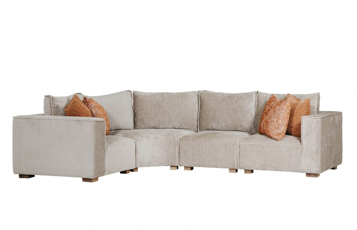 Mink Chenille Fabric Modular Armless Sofa