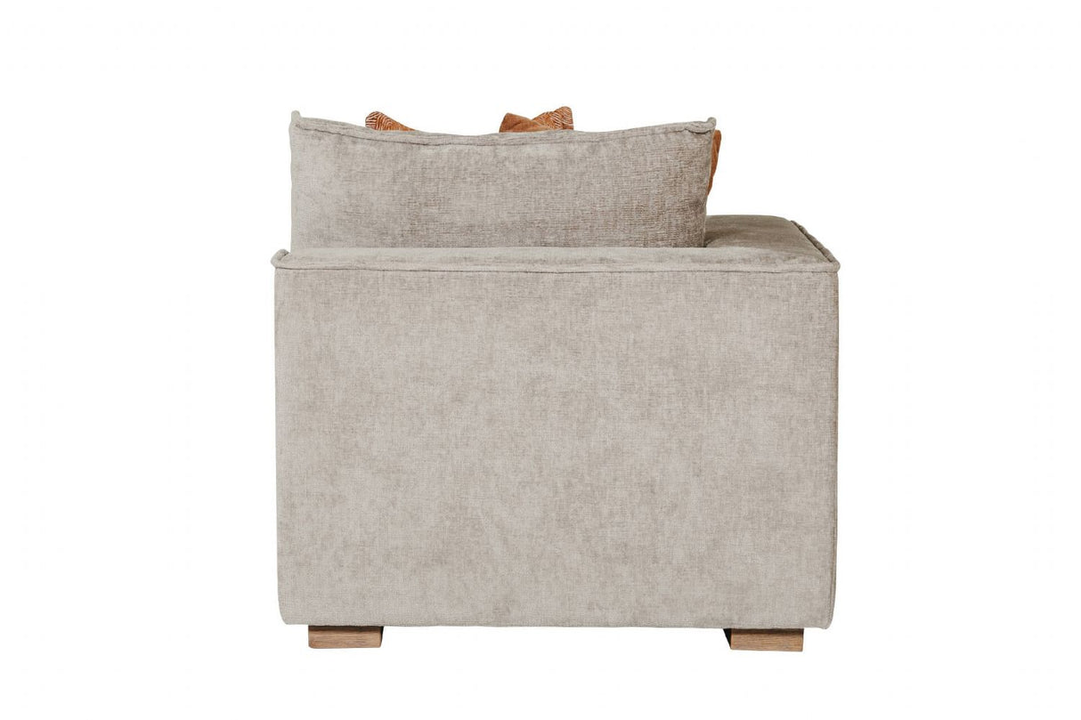 Mink Fabric Modular Armchair LHF with 2 Scatter Cushions