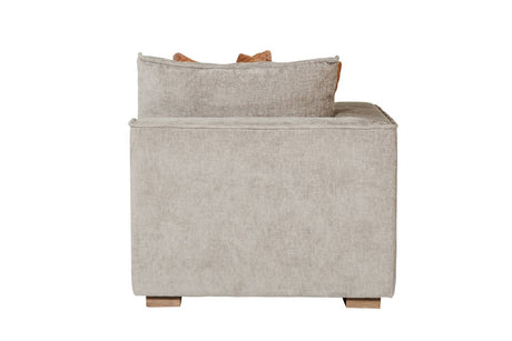 Mink Fabric Modular Armchair LHF with 2 Scatter Cushions