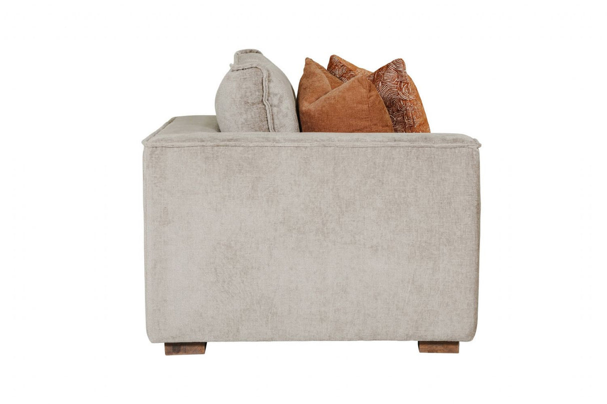 Mink Fabric Modular Armchair LHF with 2 Scatter Cushions