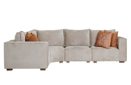 Mink Chenille Fabric Modular Armless Sofa